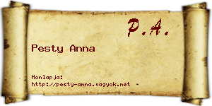 Pesty Anna névjegykártya